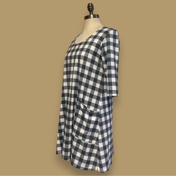 Ava Sky Dress Pockets Swing Dress Plaid - Picture 4 of 10